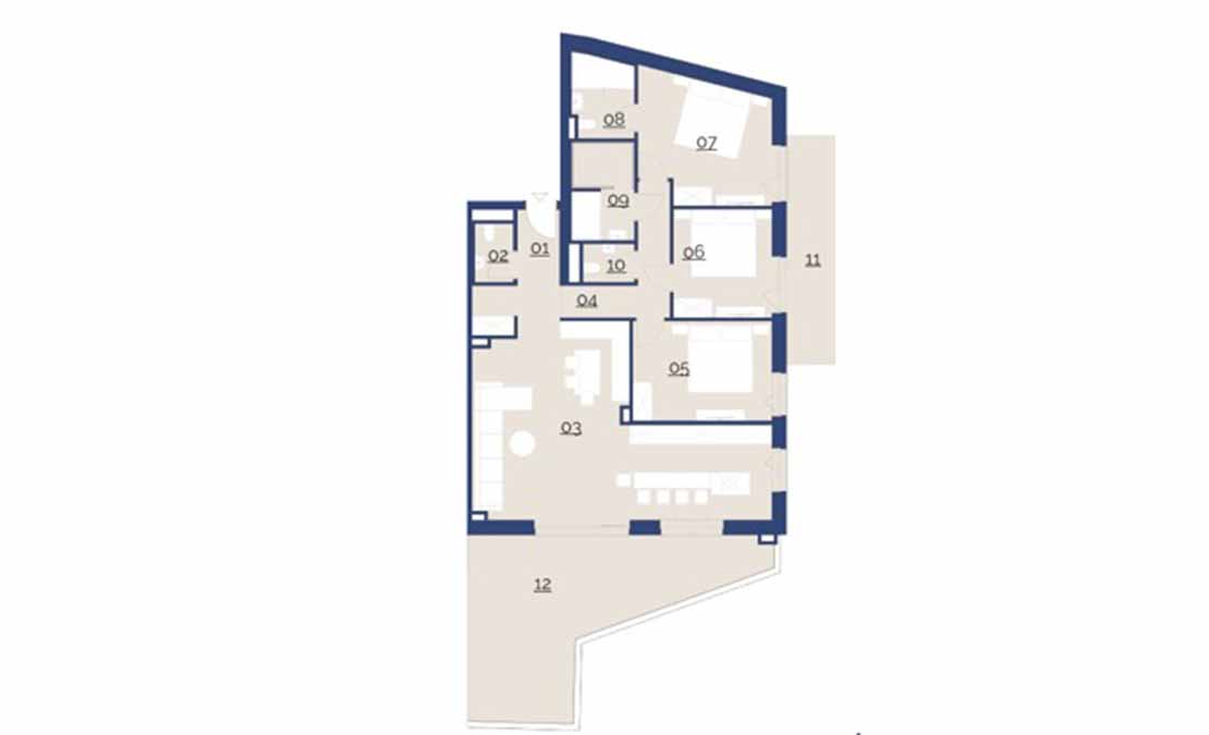 Beispiel-Grundriss Penthouse