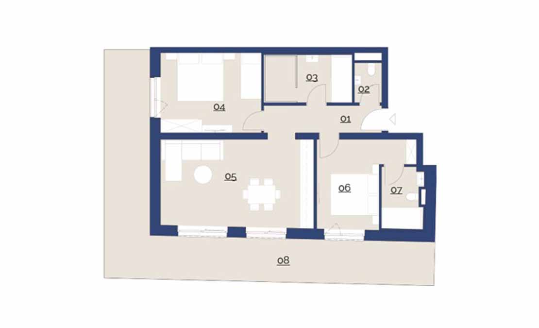 Beispiel-Grundriss Appartement